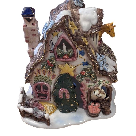 Sugarplum Valley Ceramic Light-Up House 2002 Stable O' Well In Original Box RTF - Picture 14 of 16